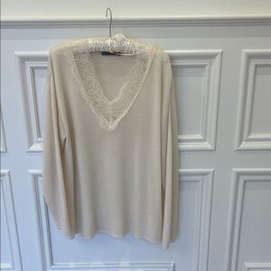Elegant Cream V-Neck Zara Sweater